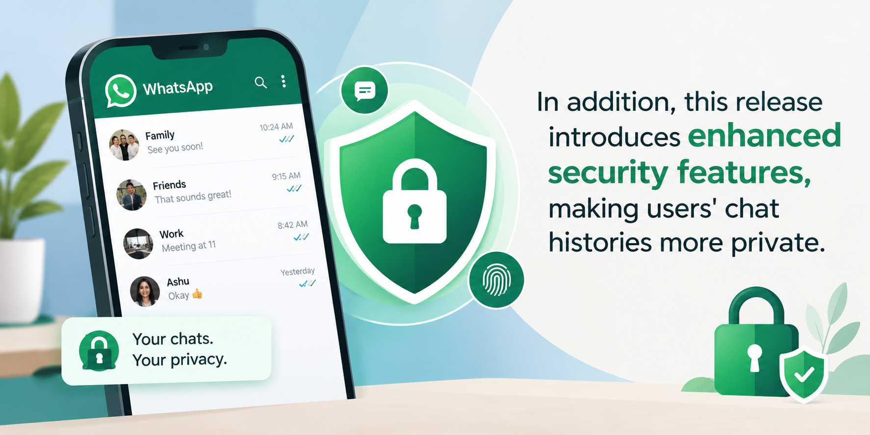 In addition, this release introduces enhanced security features, making users’ chat histories more private.